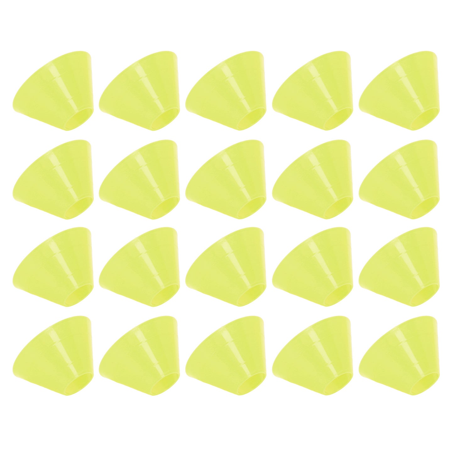 20PCS Football Training Markers Multifunction PE Soccer Training Disc Cone Set for Kids Novice Outdoor Yellow