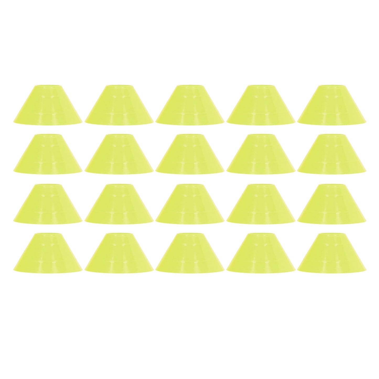 20PCS Football Training Markers Multifunction PE Soccer Training Disc Cone Set for Kids Novice Outdoor Yellow