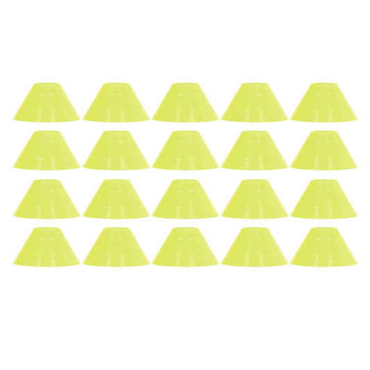20PCS Football Training Markers Multifunction PE Soccer Training Disc Cone Set for Kids Novice Outdoor Yellow