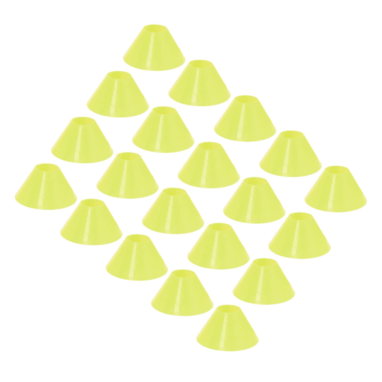 20PCS Football Training Markers Multifunction PE Soccer Training Disc Cone Set for Kids Novice Outdoor Yellow