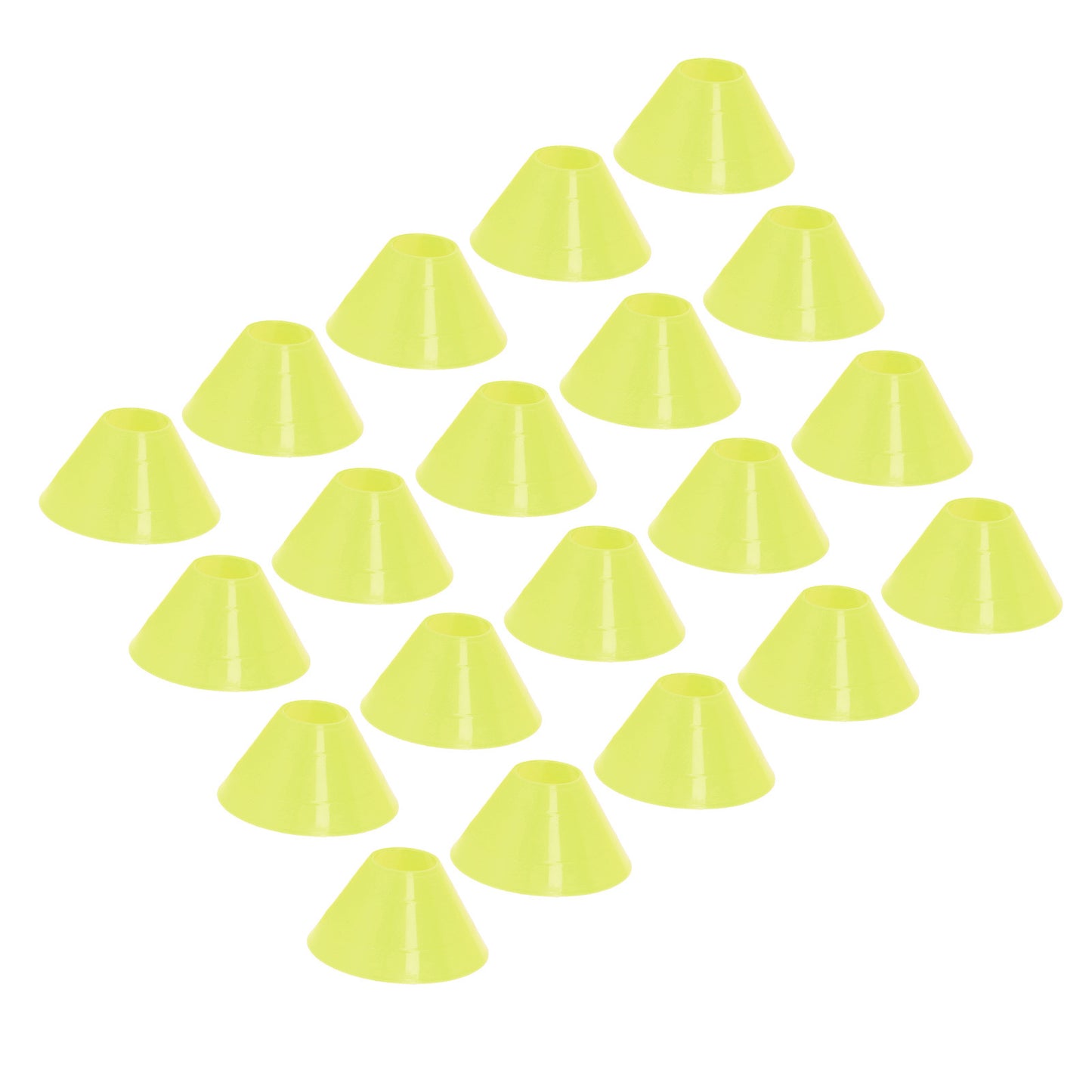 20PCS Football Training Markers Multifunction PE Soccer Training Disc Cone Set for Kids Novice Outdoor Yellow