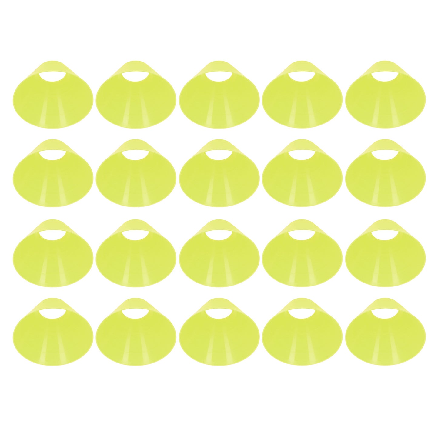 20PCS Football Training Markers Multifunction PE Soccer Training Disc Cone Set for Kids Novice Outdoor Yellow