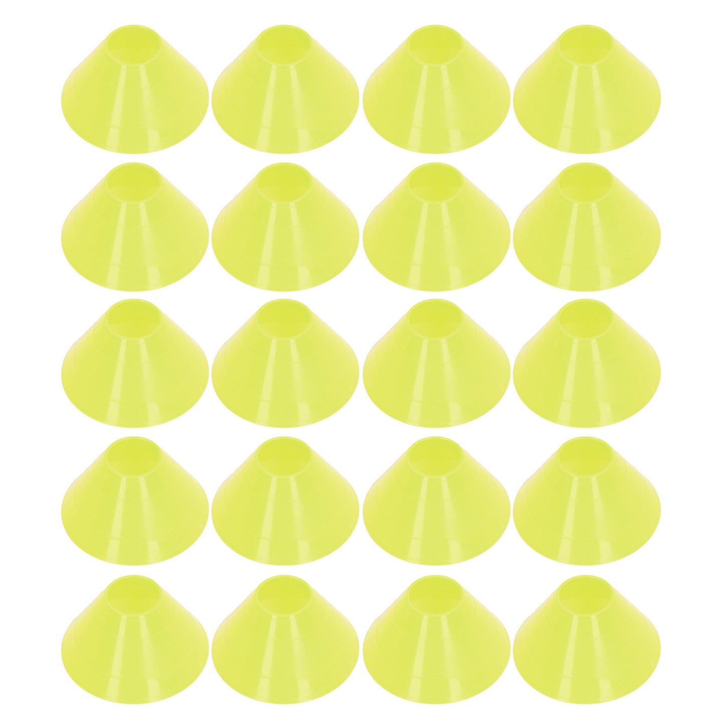 20PCS Football Training Markers Multifunction PE Soccer Training Disc Cone Set for Kids Novice Outdoor Yellow