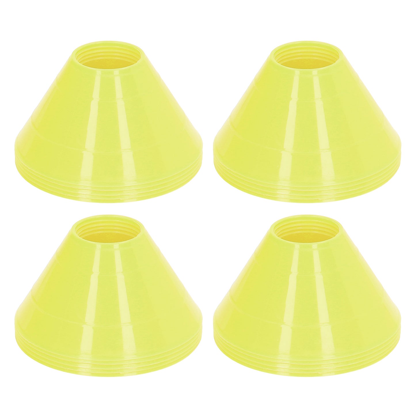 20PCS Football Training Markers Multifunction PE Soccer Training Disc Cone Set for Kids Novice Outdoor Yellow